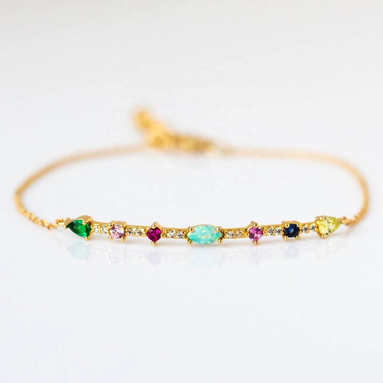 Bracciale arcobaleno in argento sterling